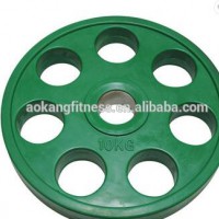 7 Hole Rubber Cover Weight Plate For Barbell Weight Lifting