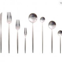 rose gold pink golden rainbow color cutlery small MOQ