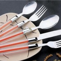 Eco Friendly Plastic Handle Cutlery Set Knife Fork And Spoon