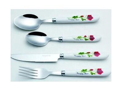 Plastic Eco Friendly Portable Home Handle Cutlery In Flatware Sets