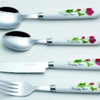 Plastic Eco Friendly Portable Home Handle Cutlery In Flatware Sets