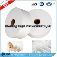 Plain Super Cotton Soft Fiber Airthrough Hydrophilic Nonwoven for Baby Diaper Topsheet