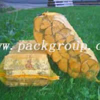 sell 10kg orange color firewood mesh bags