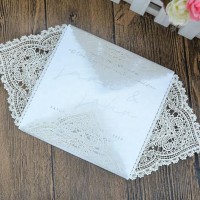 Elegant lace pocketfold wedding invitation card laser cut