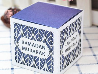 Cubic shaped laser cut ramadan mubarak ramadan kareem gift box