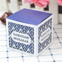 Cubic shaped laser cut ramadan mubarak ramadan kareem gift box