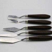 Painting Knives Stainless Steel Spatula Palette Knives with Wooden Handle for Oil