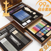 Sketch Set Wooden Painting Box Chung Hwa Art Set Colored Pencil Set