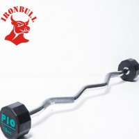 PIO Curved Handle Commercial Use Fixed Rubber barbell