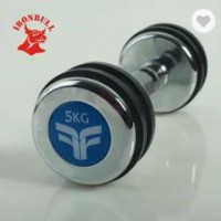 Stainless Steel Chrome Dumbbell with rubber ring