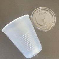 7OZ/200ML PS translucent disposable plastic juice/beverage cup with PET clear lid