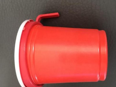 1.25oz/35ml PP red disposable plastic measuring/tasting cup with ring