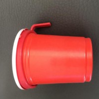 1.25oz/35ml PP red disposable plastic measuring/tasting cup with ring