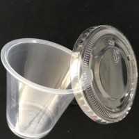 3oz/90ml PP clear disposable plastic dessert/salad/saucers/soup portion cup with PET clear lid