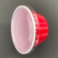 2OZ/60ml PP red disposable plastic sauce/dessert/salad packing mini bowl with PET clear lid