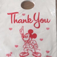 Custom logo design printing die cut handle bag PE plastic shopping bag