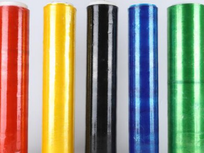 Plastic colored wrap stretch film