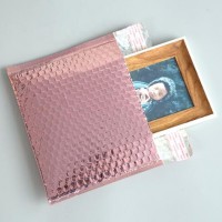 Factory Foil Air Bubble Padded Mailing Packaging Custom Metallic Glamour Rose Gold Bubble Mailers
