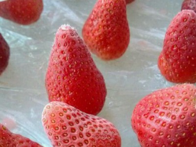 Freeze-dried strawberry cubes