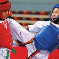 Taekwondo training for children