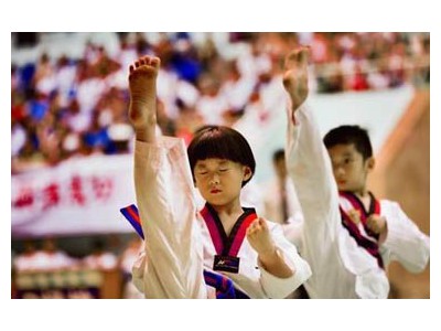 Taekwondo training for children